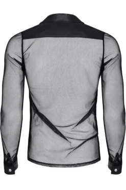 Regnes Fetish Planet - Netz-Wetlook Hemd schwarz