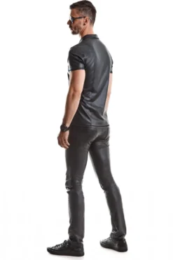 Regnes Fetish Planet - Polo Shirt aus dehnbarem Wetlook