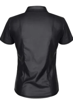 Regnes Fetish Planet - Polo Shirt aus dehnbarem Wetlook
