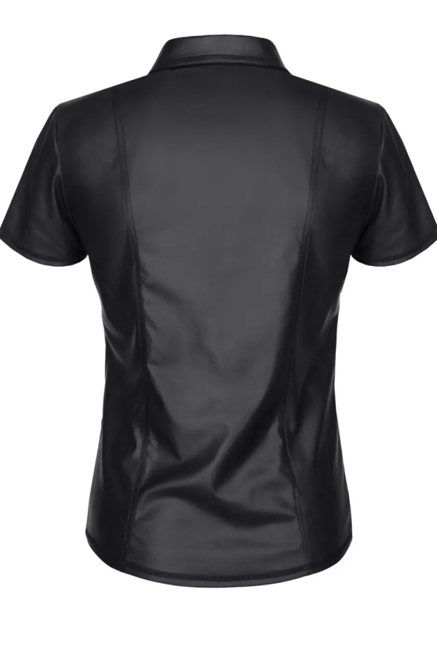 Regnes Fetish Planet - Polo Shirt aus dehnbarem Wetlook