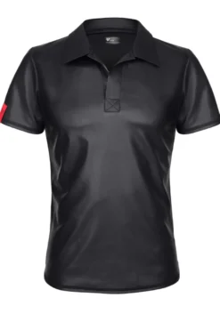 Regnes Fetish Planet - Polo Shirt aus dehnbarem Wetlook