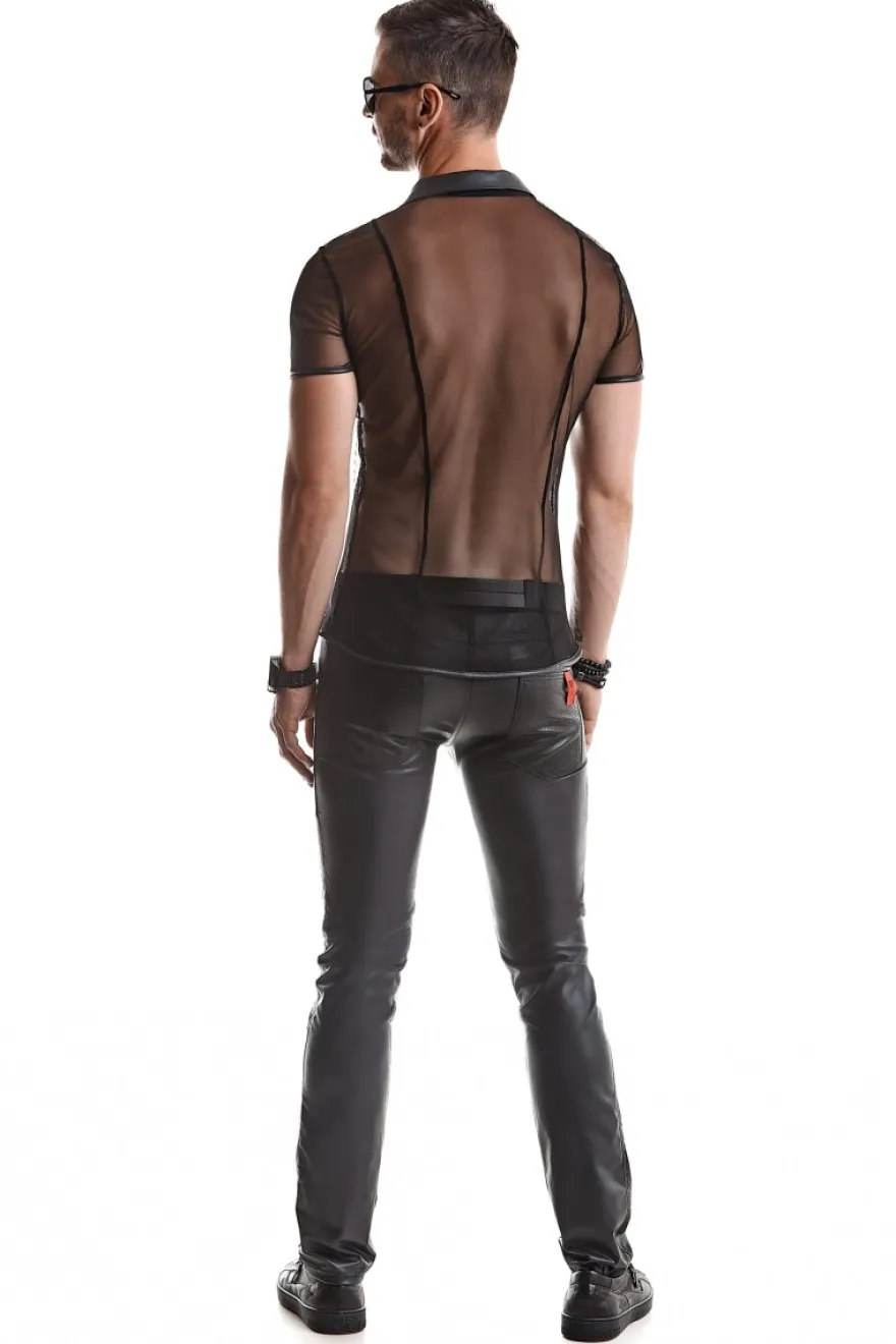 Regnes Fetish Planet - Polo Shirt aus elastischem Mesh