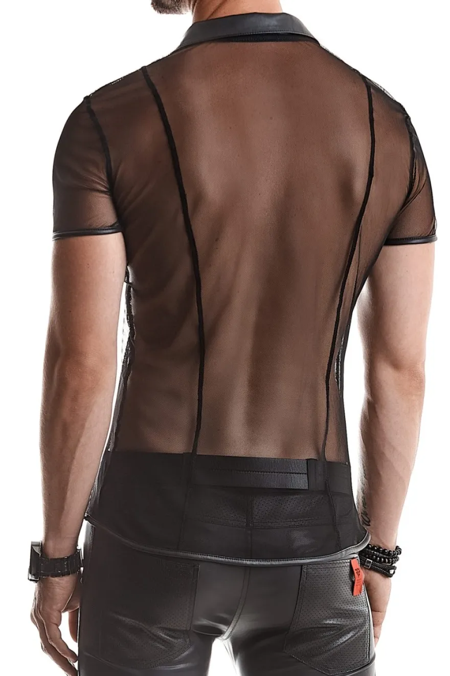 Regnes Fetish Planet - Polo Shirt aus elastischem Mesh