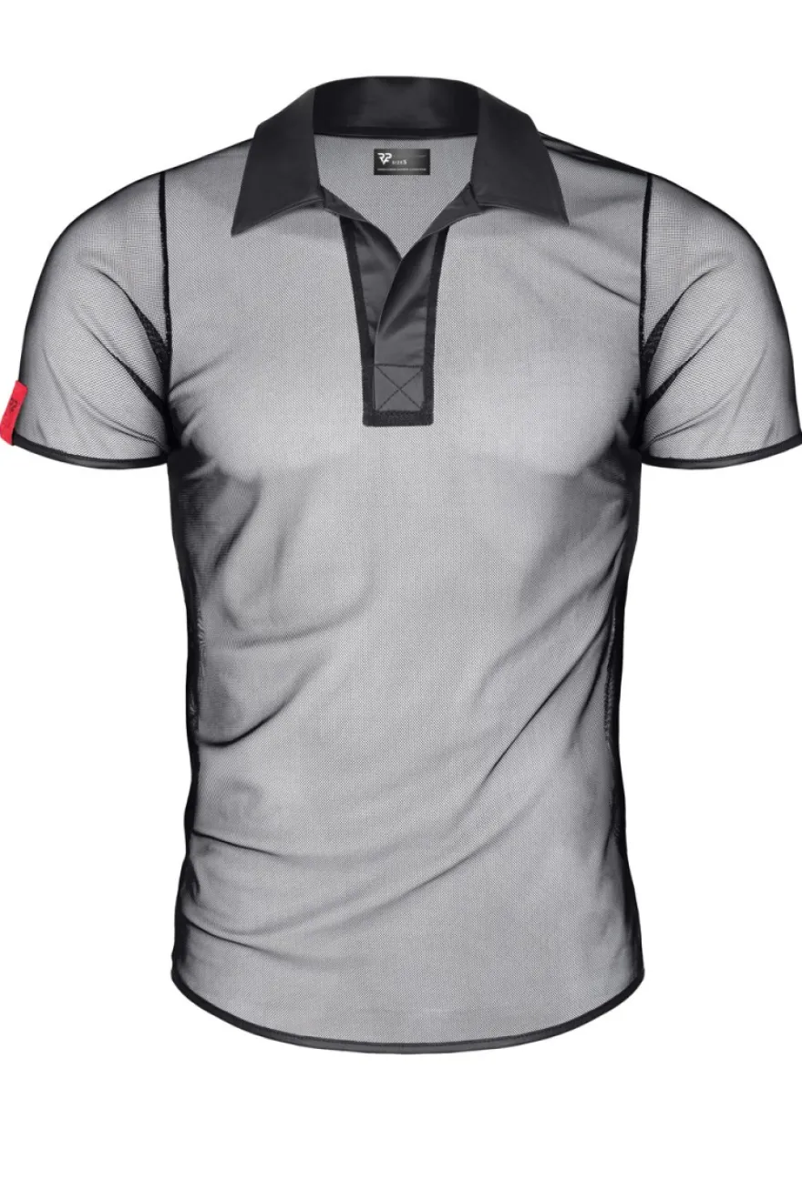 Regnes Fetish Planet - Polo Shirt aus elastischem Mesh