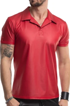 Regnes Fetish Planet - Polo Shirt im Wetlook