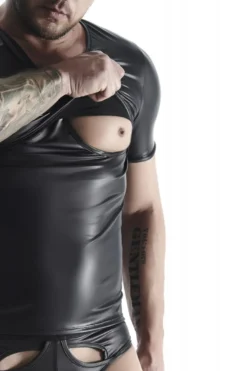 Regnes Fetish Planet - Wetlook T-Shirt kurzärmlig schwarz