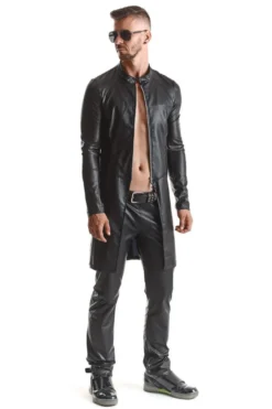 Regnes Fetish Planet - Wetlook Herren Mantel schwarz