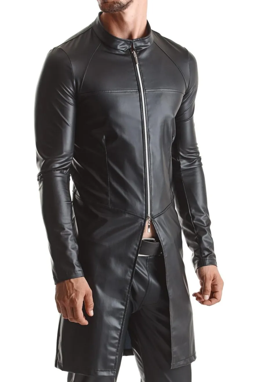 Regnes Fetish Planet - Wetlook Herren Mantel schwarz