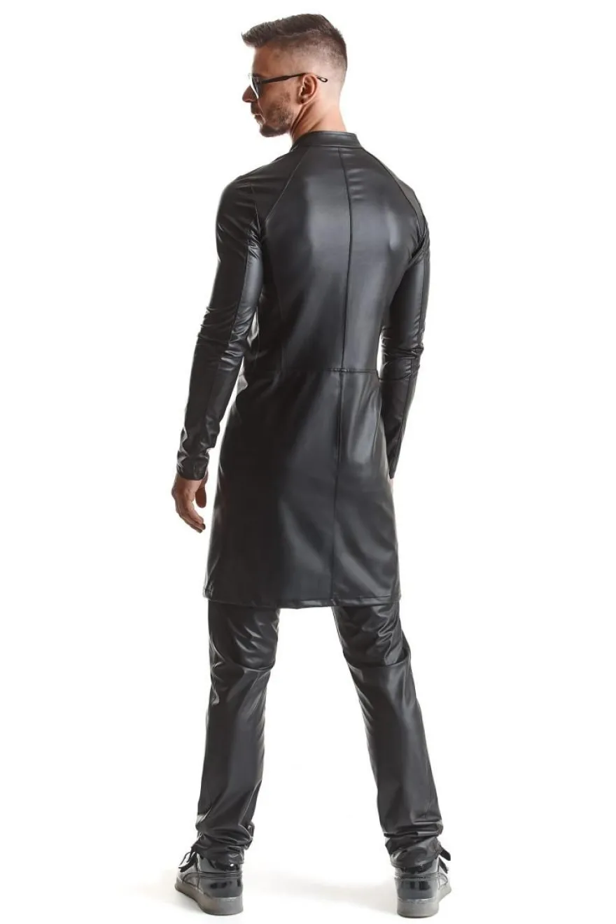 Regnes Fetish Planet - Wetlook Herren Mantel schwarz