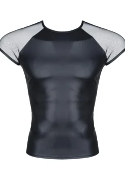 Regnes Fetish Planet - Wetlook-Tüll-T-Shirt TSH017 schwarz