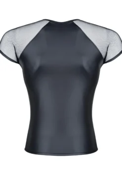 Regnes Fetish Planet - Wetlook-Tüll-T-Shirt TSH017 schwarz