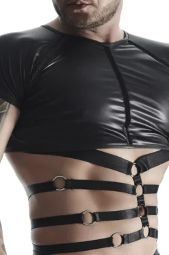 Regnes Fetish Planet - Wetlook Shirt mit Body-Harness