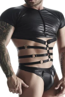 Regnes Fetish Planet - Wetlook Shirt mit Body-Harness