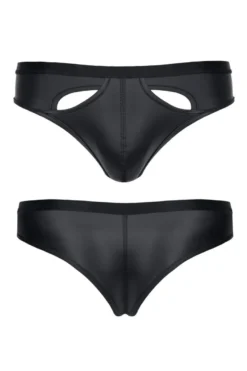 REGNES FETISH PLANET - Wetlook Slip dehnbar mit breitem Gummiband und cute off front schwarz