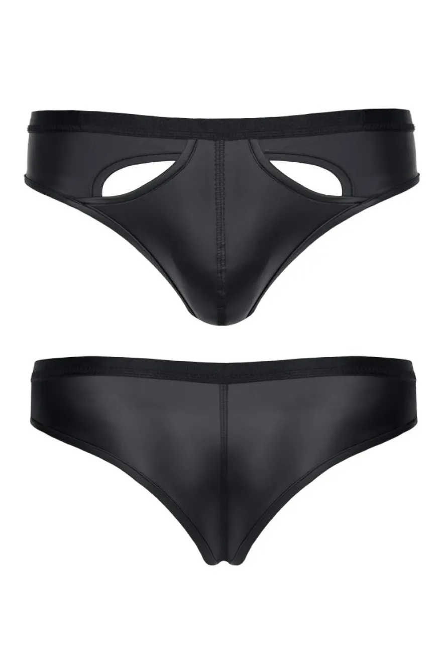 REGNES FETISH PLANET - Wetlook Slip dehnbar mit breitem Gummiband und cute off front schwarz