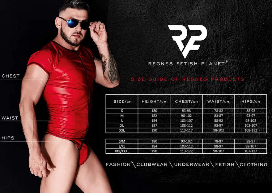 REGNES FETISH PLANET - Wetlook Slip dehnbar mit breitem Gummiband und cute off front schwarz