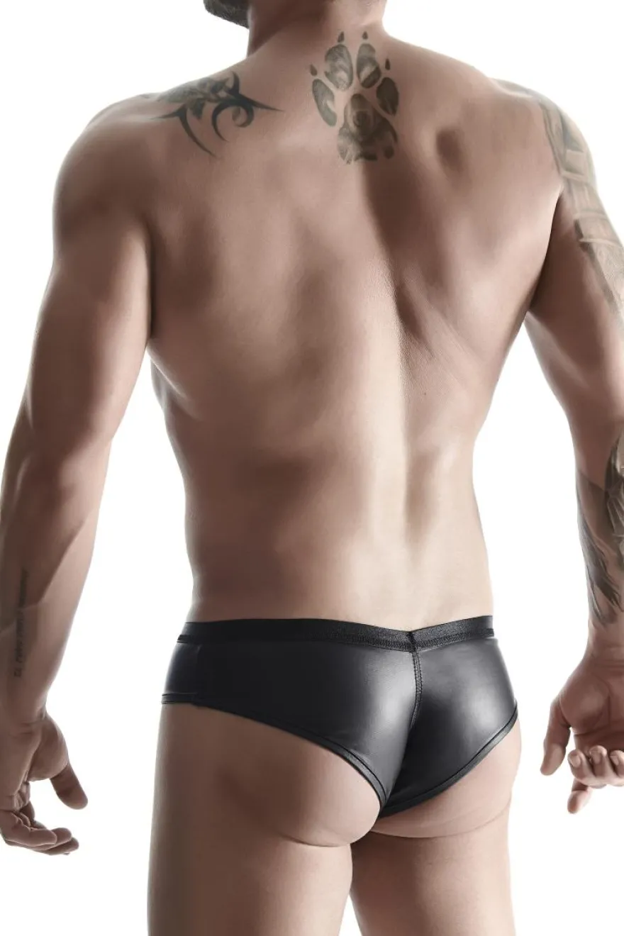 REGNES FETISH PLANET - Wetlook Slip dehnbar mit breitem Gummiband und cute off front schwarz
