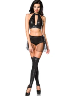 Saresia - Gogo-Set in Wetlook-Optik mit Metallic-Effekt