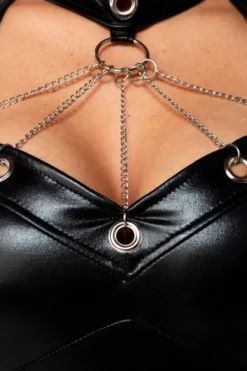 Saresia - Wetlook Minikleid mit Puffärmeln