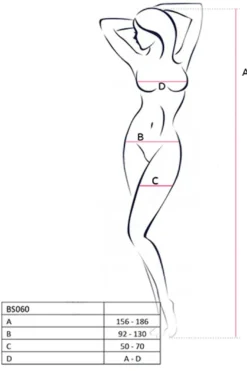 schwarzer Bodystocking BS060 von Passion Universalgröße
