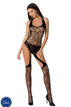 schwarzer Bodystocking BS060 von Passion Universalgröße