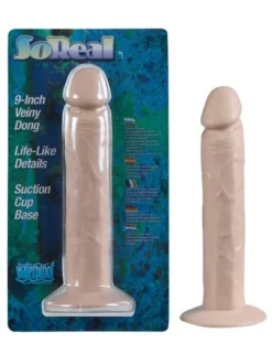 Seven Creations - SO REAL 9' Veiny Dong with Suction Cup Base flesh