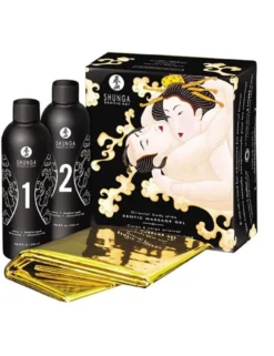 Shunga - Massagegel-Set für die erotische Body to Body Massage  Melone & Mango
