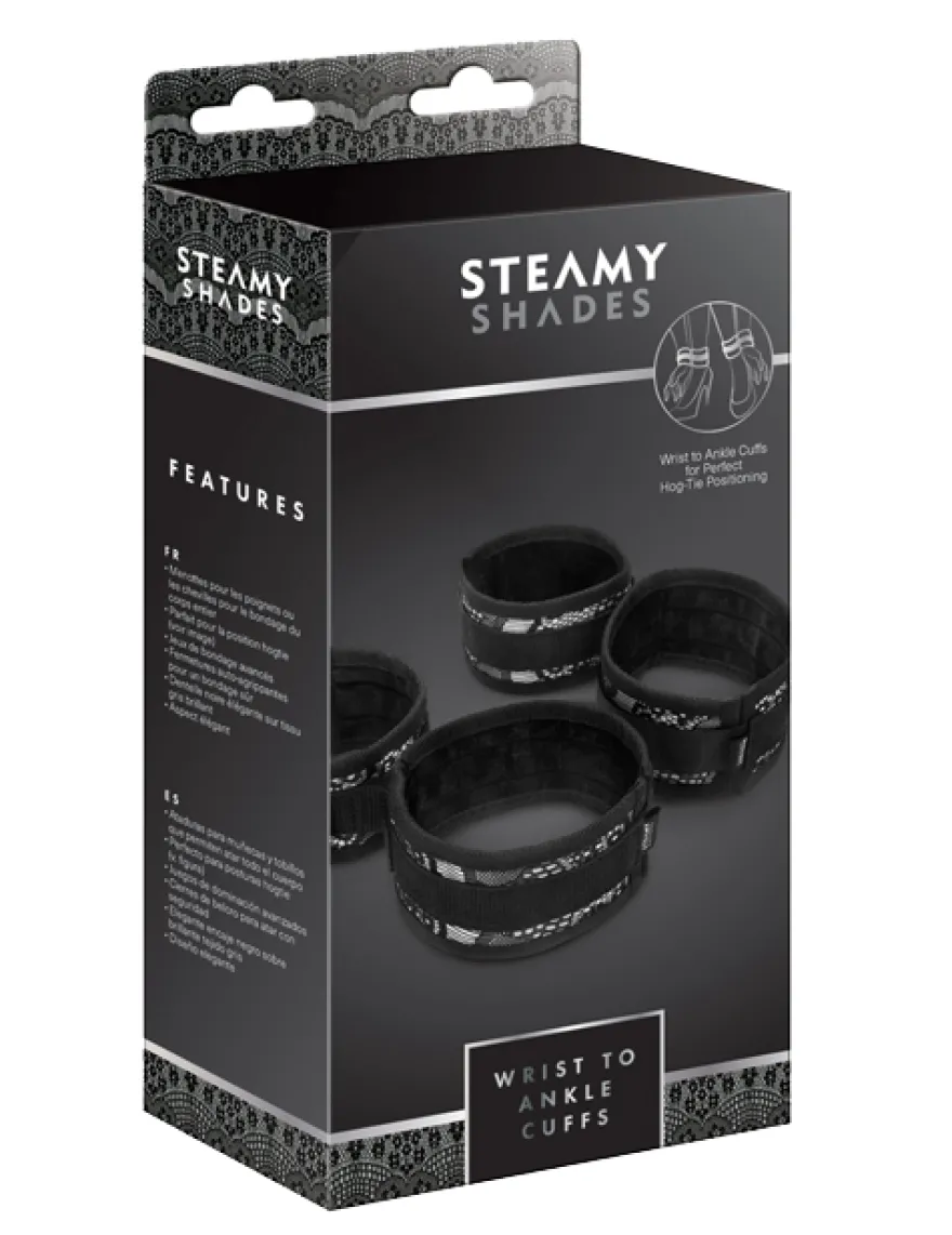 Steamy Shades - Hand- Fußfesseln mit Spitzen-Details