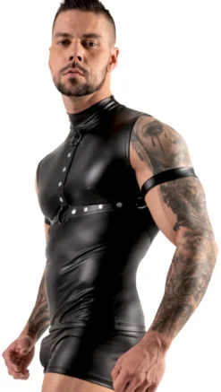 Svenjoyment - Bondage Top Wetlook schwarz