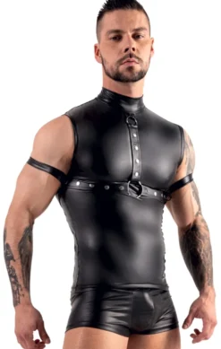 Svenjoyment - Bondage Top Wetlook schwarz