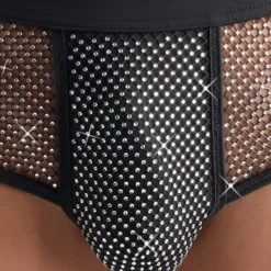 Svenjoyment - Glitzer Pants mit Netzeinsätze