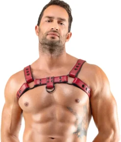 Svenjoyment - Harness aus Kunstleder rot