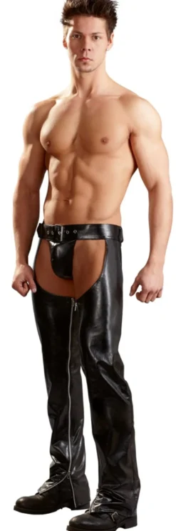 Svenjoyment - Lederimitat Herren Chaps schwarz