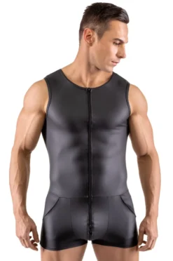 Svenjoyment - Mattlook Herren-Overall aus dehnbarem Material mit Reißverschluss
