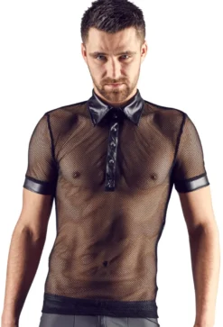 Svenjoyment - Netz-Shirt in schwarz