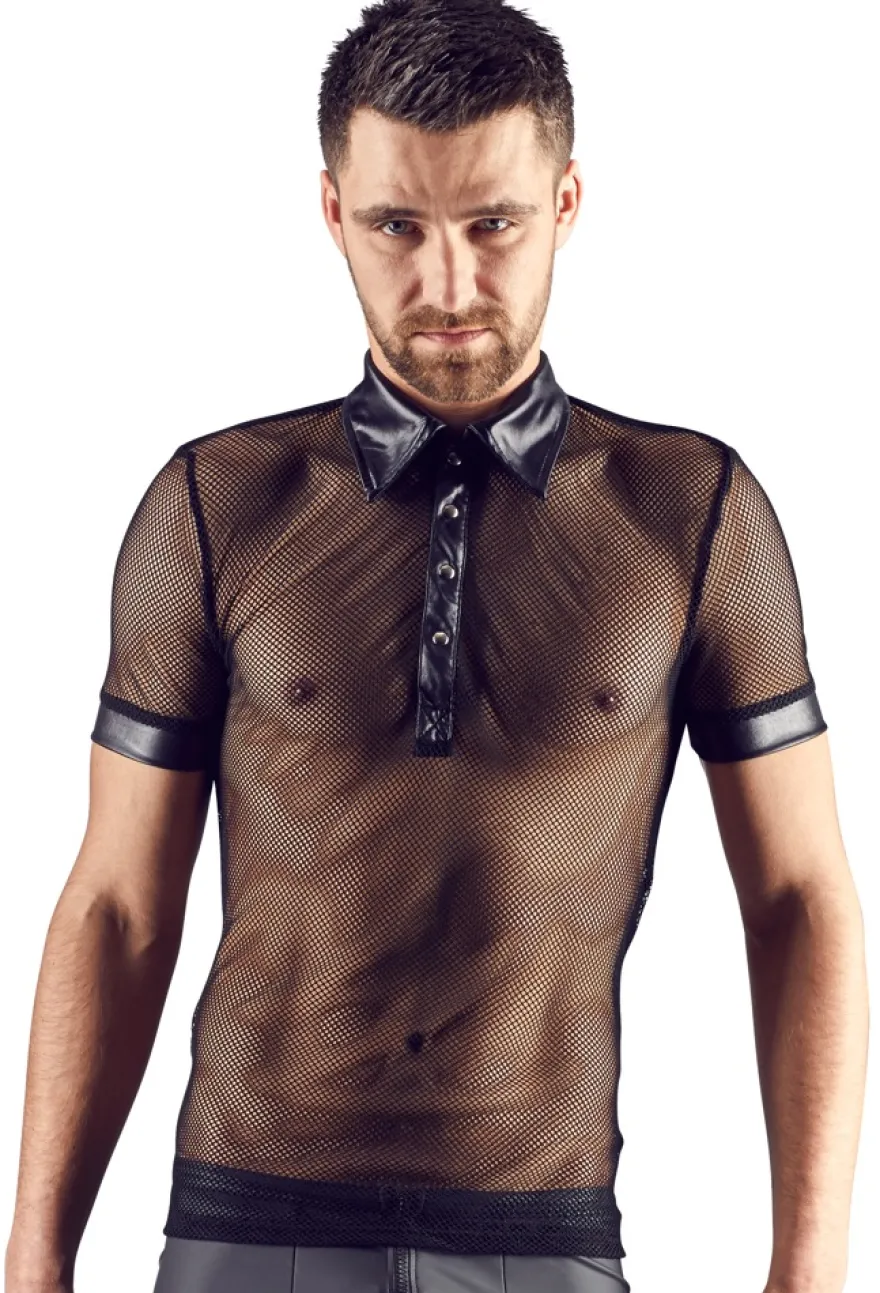 Svenjoyment - Netz-Shirt in schwarz