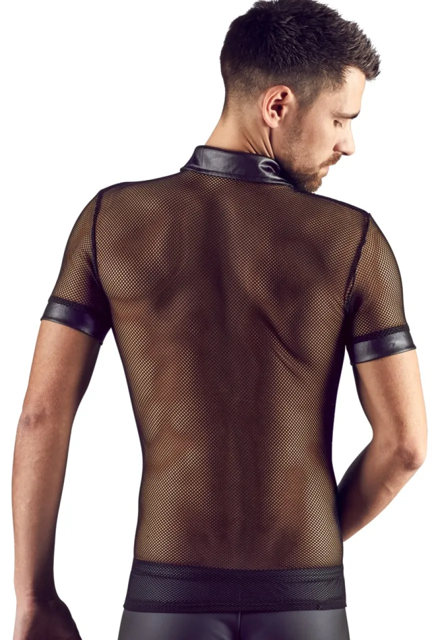 Svenjoyment - Netz-Shirt in schwarz