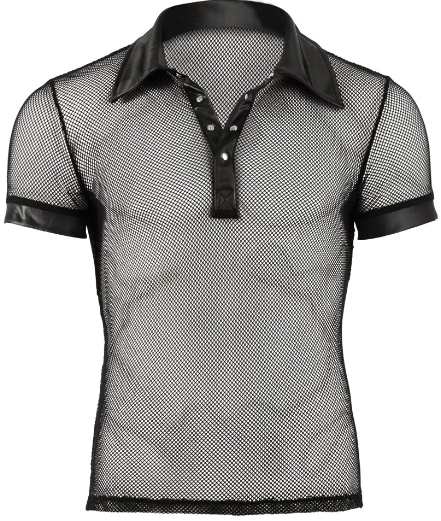 Svenjoyment - Netz-Shirt in schwarz