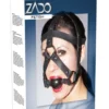 ZADO - Leder-Kopfgeschirr mit Knebelball - schwarz
