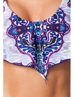 Zugeschnürt Shop - Bikini blau/lila in Schmetterling-Optik