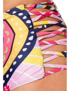 Zugeschnürt Shop - Push-up Bikini pink/gemustert