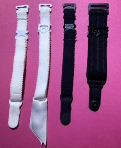 Zugeschnürt Shop - Strapshalter weiß schwarz - Strumpfhalter Korsetts Corsage