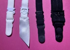 Zugeschnürt Shop - Strapshalter weiß schwarz - Strumpfhalter Korsetts Corsage