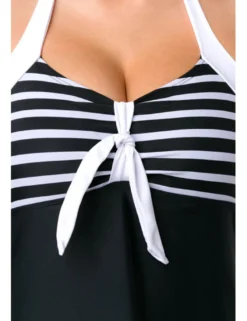 Zugeschnürt-Shop - Swimdress schwarz/weiß