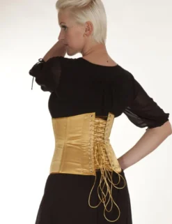 Zugeschnürt Shop - Unterbrust-Korsett Satin mit Swarowski-Elements gold