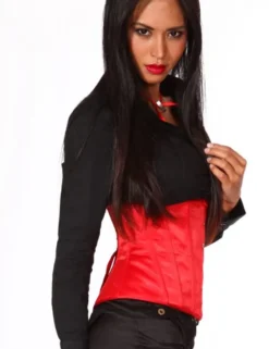 Zugeschnürt Shop - Unterbrust-Korsett Satin rot