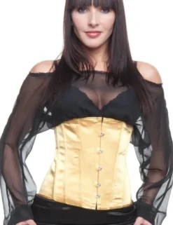 Zugeschnürt Shop - Unterbrust-Korsett Satin gold