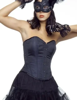 Zugeschnürt Shop - Vollbrust-Korsett aus Satin-Jacquard